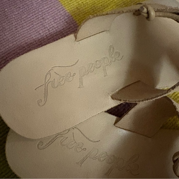 NWT Free People Sophie slip on Neutral Beige Leather Sandals  7.5/36 - Picture 4 of 6